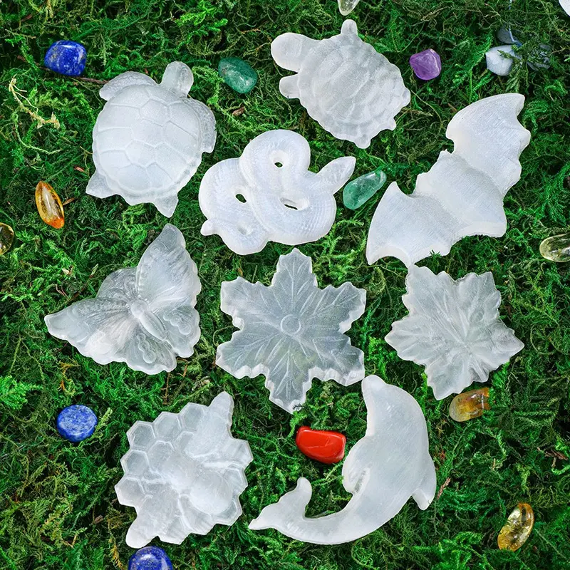 Lastra di Selenite di alta qualità Selenite fiocco di neve pietra di roccia spirituale fiocco di neve lastra per la decorazione