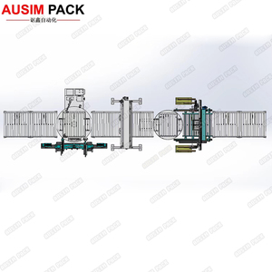 Tự động đôi mũi tên đầu Pallet máy đóng đai Top loại Báo Chí cho PP thức ăn vật nuôi hóa chất nước giải khát bơm mang động cơ bánh răng - Product Image 3