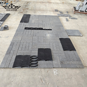 Carreaux de travertin basaltique noir de Hainan GOLDTOP, pierre naturelle pour la pose de carrelage extérieur et la construction de murs. - Product Image 4