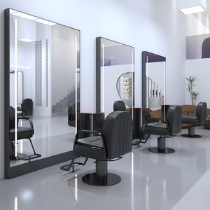 Miroir de barbier, station de coiffure sur pied ou murale pour salon de coiffure spécialisé dans les permanentes et les colorations - Product Image 4