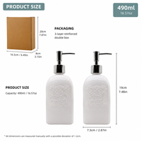 Ensemble de flacons distributeurs de savon carrés en verre pour salle de bain, avec pompe, pour shampoing, lotion, gel douche, rechargeables, vente en gros