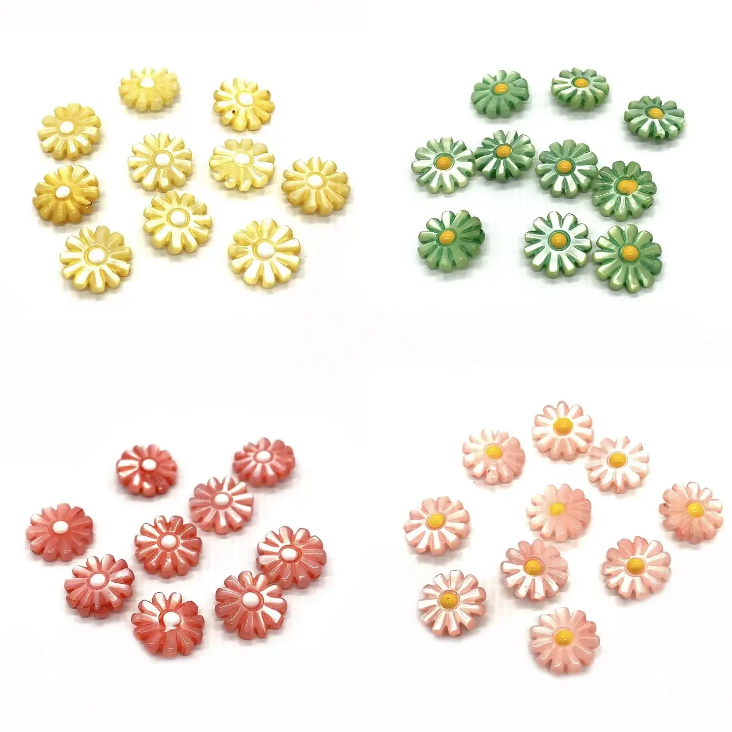 Natürliche bunte Muschelperlen Gänseblümchen-Sonnenblumen-Abstandshalter lose Perlen zur Schmuckherstellung DIY-Armbänder-Zubehör