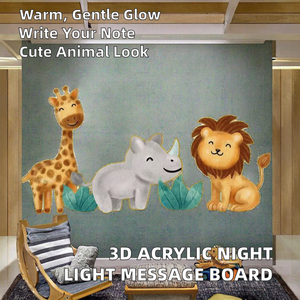 Luz Nocturna LED 3D <span class=keywords><strong>de</strong></span> Cristal, Tablero <span class=keywords><strong>de</strong></span> Mensajes Decorativo, Luces <span class=keywords><strong>de</strong></span> Regalo para Niños, Luz Nocturna del Tablero <span class=keywords><strong>de</strong></span> Mensajes - Product Image 2