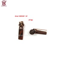 Tirettes de fermeture éclair en métal plaqué or clair durables, formes personnalisées, vente en gros, haute qualité, écologiques, têtes de fermeture éclair réglables pour sacs