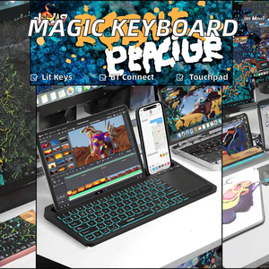 Chất lượng cao trong suốt ma thuật bàn phím trường hợp đối với iPad Pro 11 không khí m3 <span class=keywords><strong>2025</strong></span> <span class=keywords><strong>2025</strong></span> đa-cảm ứng không dây BT Trackpad Backlit <span class=keywords><strong>USB</strong></span> <span class=keywords><strong>Hub</strong></span> - Product Image 3