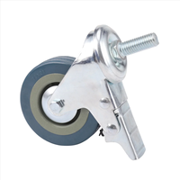 Roulettes pivotantes robustes de 75 mm avec frein, roulettes pour chariot, roulettes pour meubles, roulettes pivotantes à vis, 360° ° Roue pivotante