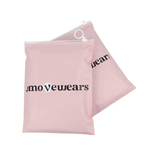 Custom LOGO Transparent PE Frosted Black Zipper Bag Eco-Friendly PE <b>Plastic</b> <b>Packaging</b> for T-Shirts Hoodies Shoes Socks - Product Image 1