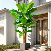 Arbre bananier artificiel de 6,2 pieds, grande plante bananier artificielle avec des feuilles et une écorce réalistes pour la décoration intérieure de la maison et du bureau