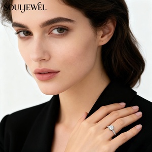 Anello <span class=keywords><strong>di</strong></span> Lusso Souljewel in Argento Sterling 925 con Moissanite, Taglio Rotondo Classico, Anello <span class=keywords><strong>di</strong></span> Fidanzamento e Promessa per Donne - Product Image 5