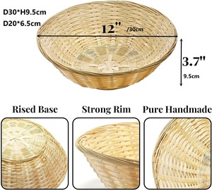 Cesta de Bambú Tejida a Mano para Pan, Frutos Rojos y Almacenamiento de Frutas, Organizador de Mesa Tejido para Picnic, Cocina y Restaurante, PRECIO ECONÓMICO - Product Image 6