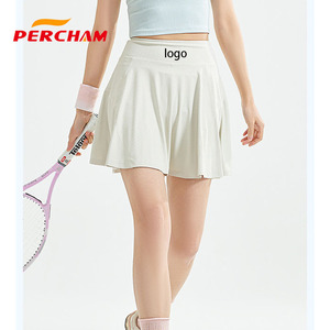 レディース 2 in 1 デザイン ハイウエスト 通気性 速乾 軽量 テニススカート ショーツ ゴルフ ランニング アスレチック ジム用 - Product Image 1