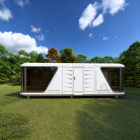 Maison-capsule en aluminium haute durabilité, alimentée à l'énergie solaire, écologique, installation facile sur site pour hôtel, cuisine, salon