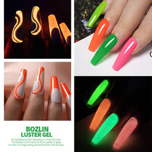 BOZLIN HEMA FREE 24 couleurs brillent dans le noir tremper UV vernis à ongles lumineux néon Gel vernis - Product Image 2