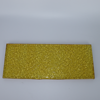 Panel de Vidrio Rectangular con Textura Ondulada Amarilla, Decorativo para Pared, Estilo Contemporáneo, Estructura Sólida