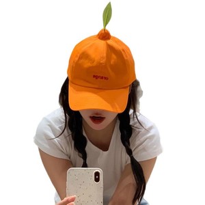 Orange Baseball Cap With Lettering Duckbill Sun <b>Hat</b> Unisex <b>Summer</b> Style - Product Image 5