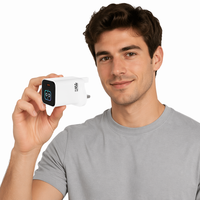 Cargador GaN de 45W con Pantalla y Enchufe para Reino Unido y UE, Certificado ETL CE FCC SAA, Carga Rápida para 17 Dispositivos