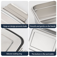 Boîte à bento en acier inoxydable 304 de qualité supérieure, étanche, grande capacité, isotherme, pour le stockage des aliments et la préservation de la fraîcheur