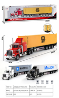 Modèle de collection de camion tracteur Peterbilt à l'échelle 1:32 en alliage de zinc moulé sous pression MSC MAER One Container avec carrosserie en plastique/alliage