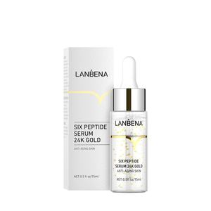 LANBENA vente en gros, <span class=keywords><strong>Anti</strong></span>-âge, <span class=keywords><strong>Anti</strong></span>-rides, nourrissant, hydratant, or 24k, sérum pour le visage à Six peptides - Product Image 1
