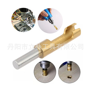 Plug Cutting Bits 6.3mm Shank 50mm Length Brass Woodworking Drill Bit Set 4-Piece Barrel Type - Product Image 5