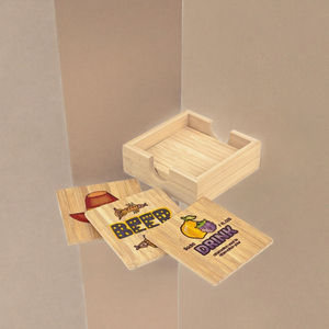 Posavasos Personalizados con Logotipo, de Bambú, Sublimados, al por Mayor, Económicos, Cuadrados, Ecológicos, de 9.5 cm de Diámetro y 5 mm de Grosor - Product Image 3