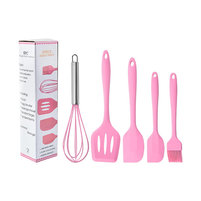 5Pcs Heat Resistant  Kitchenware Accessories Silicone Kitchen Utensils Set Eco-Friendly Food Silicone Cooking Tools
