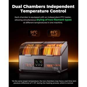 Secador de Filamento Creality Spacepi X4, 4 Bobinas, Cámaras de Calentamiento Dobles, Temperatura Máxima de 85°C, Caja de Almacenamiento para Accesorios de Impresora 3D - Product Image 4