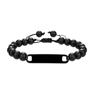 Stainless Steel Beaded Adjustable <b>Bracelet</b> Natural Frosted Stone Hand-Woven <b>Rope</b> Unisex Fashion Jewelry - Product Image 5