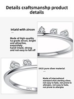 Cincin Perak 925 Sterling Zirkon Bentuk Tidak Beraturan Perhiasan Mewah Berkualitas Tinggi Cincin Pernikahan Berlian Zirkonia Kubik untuk Wanita