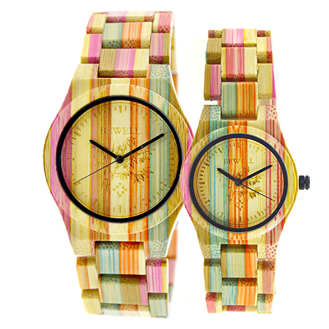 Colorful Natural Wood Men's Watch with Quartz Movement Luxury Business Fashion Design 40mm Glass Dial Window Latest Charm Seiko