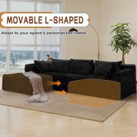 Personnalisé Pas Cher Noir Grand Ensemble Complet Confortable Canapé Sous Vide Mousse Compressée Désossé Canapé-Lit Convertible en Forme de L Canapé-lit Nuage