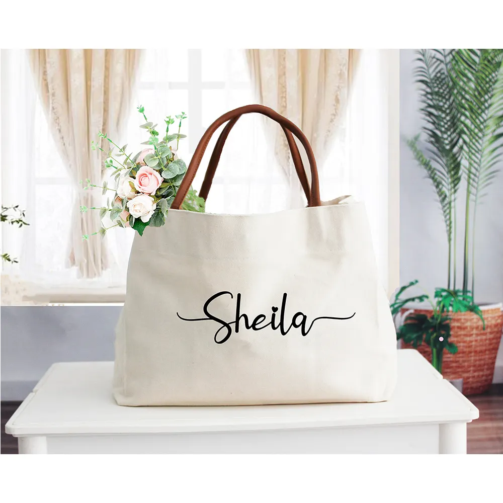 Bolsa de mão personalizada para casamento de dama de honra, sacola de praia para meninas, sacola portátil personalizada para férias