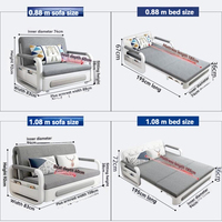 Canapé-lit double pliable multifonctionnel pour salon et chambre