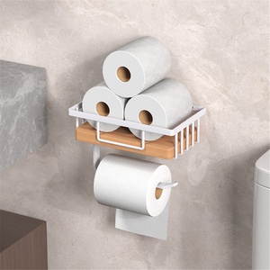 Support mural auto-adhésif en alliage de zinc pour papier toilette, design moderne, 35 cm, pour salle de bain transfrontalière - Product Image 3