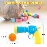 Lanceur de balles en peluche interactif et durable en laine colorée, écologique, jouet pour chat, jouet à mâcher anti-stress