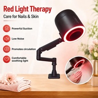 Aspirateur à poussière pour ongles 2-en-1 avec thérapie par lumière rouge 660nm, logo personnalisé, équipement de manucure professionnel, fourni directement par l'usine OEM