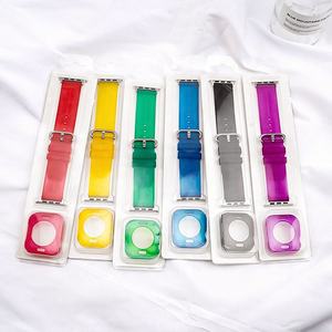 Correa transparente de TPU para <span class=keywords><strong>Apple</strong></span> <span class=keywords><strong>Watch</strong></span>, <span class=keywords><strong>Bandas</strong></span> 2 en 1 de 41mm, 45mm, 38mm, 40mm, 42mm y 44mm, venta al por mayor - Product Image 2