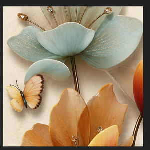 Stampa Artistica Floreale Colorata in Lega di Alluminio, Quadro Botanico per Hall di Hotel, Sale da Pranzo e Interni Residenziali - Product Image 3