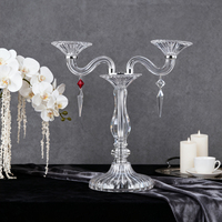 Candelabres de salon en verre, décoration de mariage, centre de table en cristal, chandelier décoratif