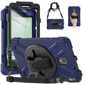 Funda de silicona para Samsung Galaxy Tab Active 5 X300 X306B/Tab Active 3 T570 T575, funda universal de 8 pulgadas con correa para el hombro