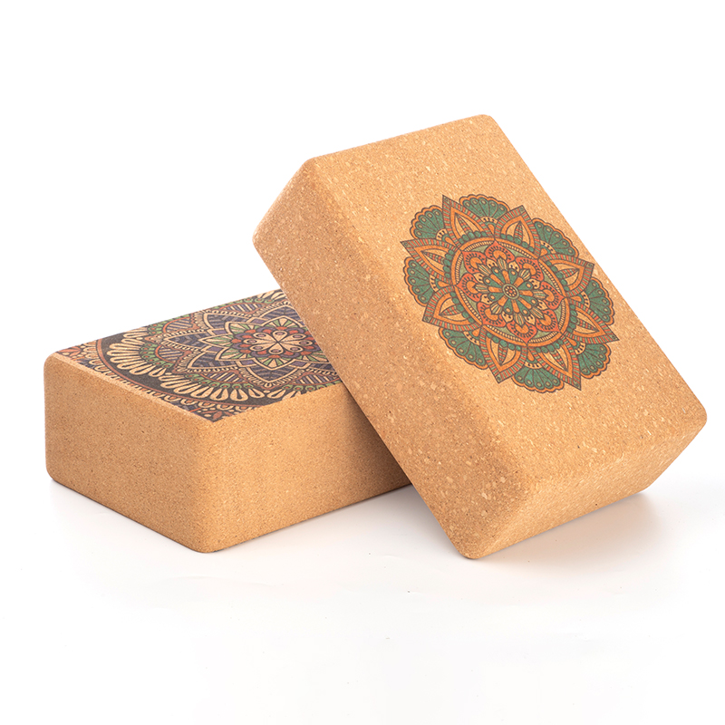 Multifunctional Custom Natural Wooden Cork Yoga Block And Bricks With Engraved Logo