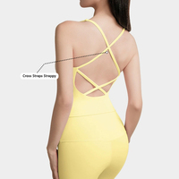 Soutien-gorge de sport sexy, ensemble de yoga, soutien-gorge de yoga dos croisé couleur chair et doux pour la peau, ensemble de fitness, haut à séchage rapide