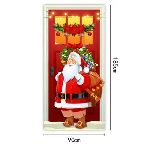 Merry Christmas Santa Photography Hanging Cover Photo Booth Props Decorations for House Door