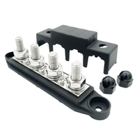Barre de distribution d'alimentation à 4 voies 250A 12V 48V Négatif Noir