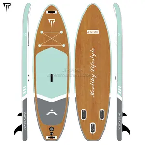 JTRDA 10.6ft 35 inç süper genişlik özel logo ahşap SUP sörf tahtası ahşap tahıl stand up paddleboards şişme