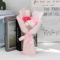 Bouquet de fleurs pour mariage, décoration de la maison, bouquet de roses artificielles en savon, cadeaux pour la Saint-Valentin 2025