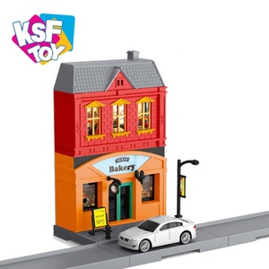 Venta caliente creativo educativo montar juguete europeo panadería cabaña diy <span class=keywords><strong>Casa</strong></span> de juguete con aleación coche fundido - Product Image 4