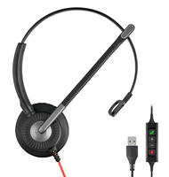 Nouveau Casque Mono Filaire USB 2026, Meilleure Vente, pour Centre d'Appels, avec Microphone Anti-Bruit pour la Communication