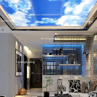 Lampu Panel Langit Modern 2x4ft 1200x600 40W 30W Lampu Langit Biru Buatan dengan Pencahayaan Belakang untuk Plafon