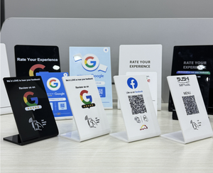Support de présentation sans contact pour cartes cadeaux <span class=keywords><strong>Google</strong></span> <span class=keywords><strong>Play</strong></span> et avis <span class=keywords><strong>Google</strong></span>, avec code QR personnalisé et puce NFC - Product Image 4